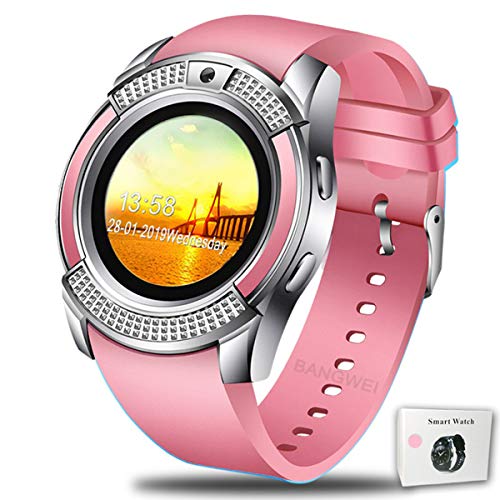 Herrenmode Sport Smart Watch Pedometer Uhr Fitness Watch Informationen Reminder Unterstützung SIM-Karte, Rosa, eine Größe