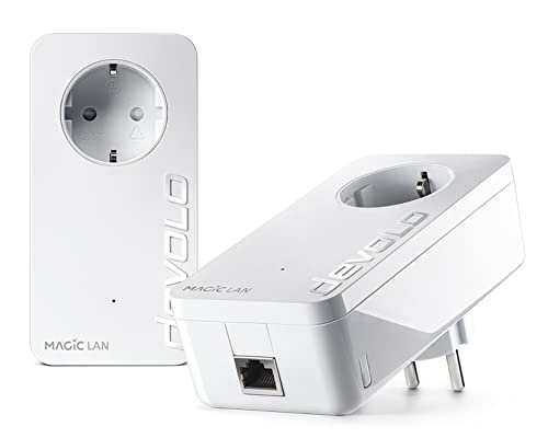 Devolo Magic 2 LAN: Weltweit schnellstes Powerline-Starterkit für zuverlässiges Heimnetzwerk einfach durch Wände und Decken hindurch über die Stromleitung bis 2400 Mbit/s, innovative G.hn-Technologie