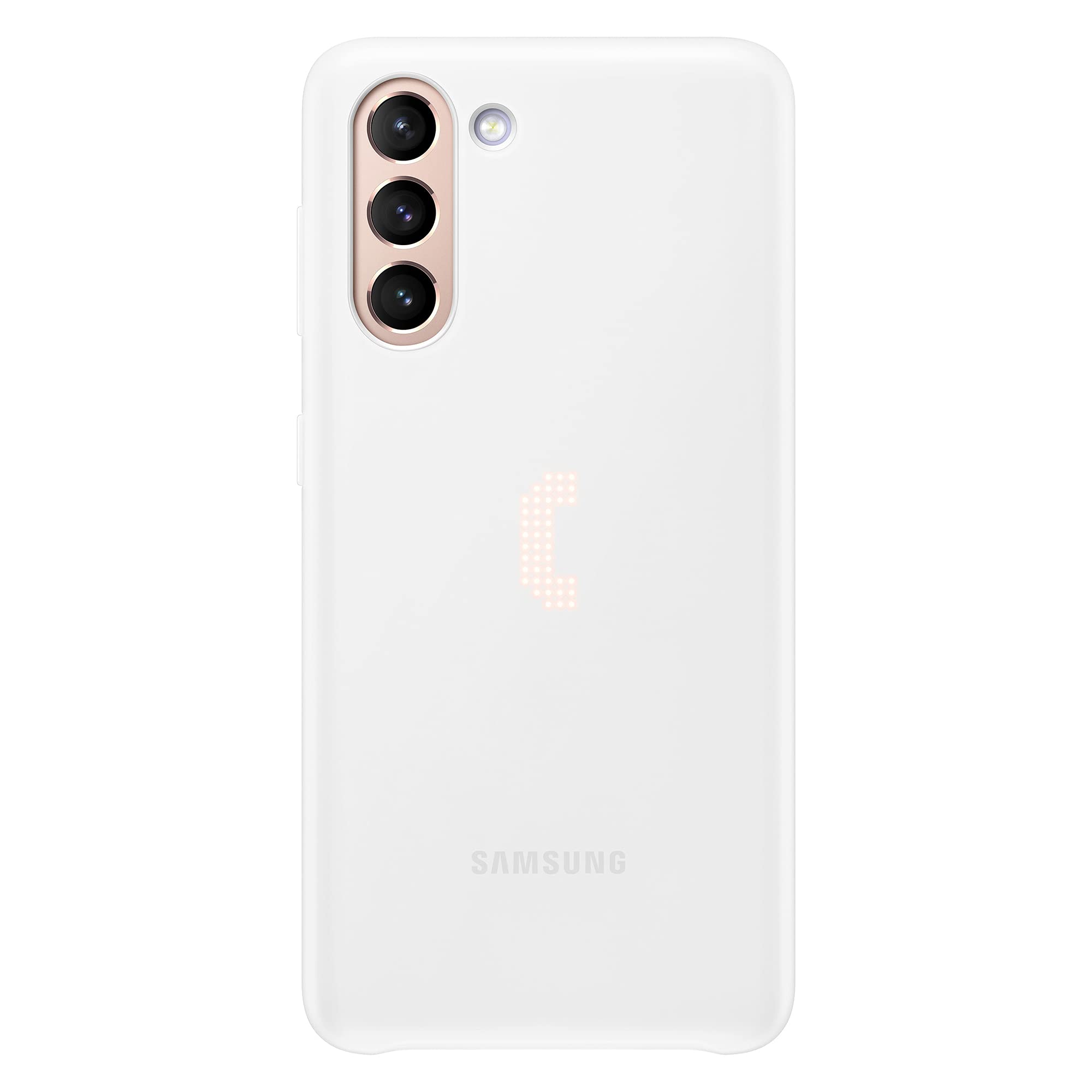 Samsung LED Smartphone Cover EF-KG991 für Galaxy S21 5G, LED-Benachrichtigungen, Lichteffekte, Schutz Case, Weiß