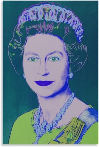 KEYGEM Königin Elizabeth II. Poster und Drucke Königin Elizabeth II Porträt Wandkunst Königin von England Gemälde Leinwand Home Wanddekoration Bild 50x70cm Kein Rahmen
