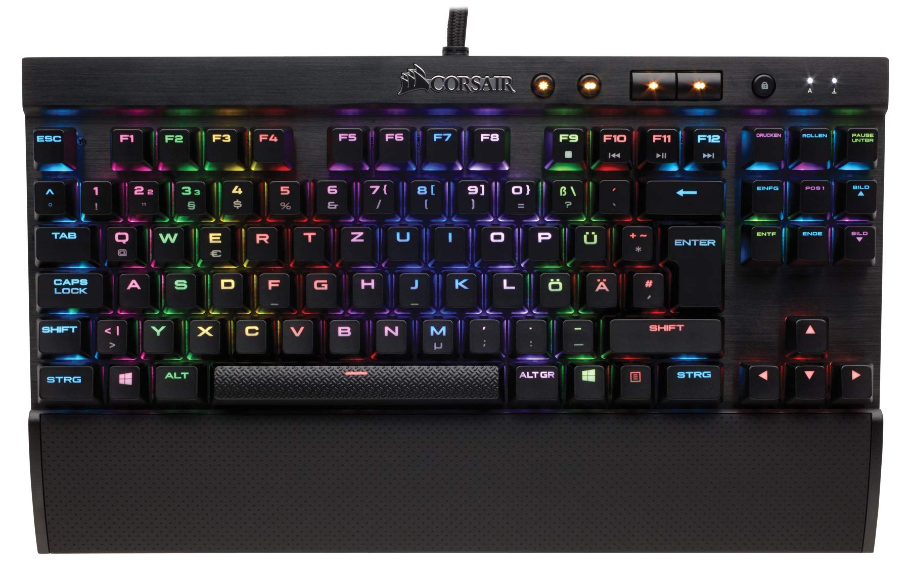 Corsair K65 Rapidfire Mechanische Gaming Tastatur (Cherry MX Speed: Schnell und Hochpräzise, Multi-Color RGB Beleuchtung, Qwertz) schwarz