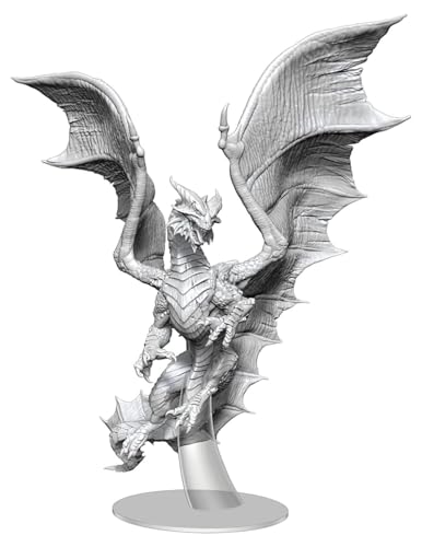Dungeons & Dragons D&D Nolzur's Marvelous Miniatures: Adult Copper Dragon - Unlackierte Figur, grundiert & fertig zum Malen, RPG-Figur, für Display & Tischplatte