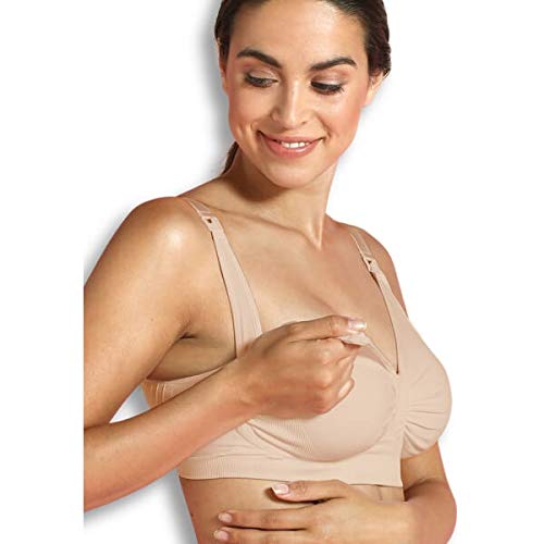 Carriwell Carri-Gel Still-BH, Nahtloser Still- und Schwangerschafts-BH, breite Träger für besseren Halt, weicher Gel-Bügel, mit BH-Verlängerung, Nude, Größe: M