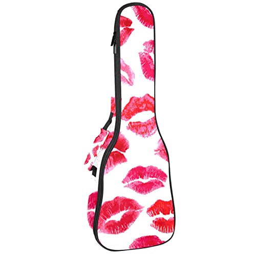 Ukulele Koffer Rote Lippen Ukulele Tasche 21 Zoll Wasserdicht Oxford Gig Bag Mit Tasche Jungen Mädchen