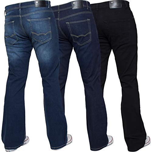 Enzo Herren Bootcut Jeans, Mid-Stonewash, 32 W / 32 L