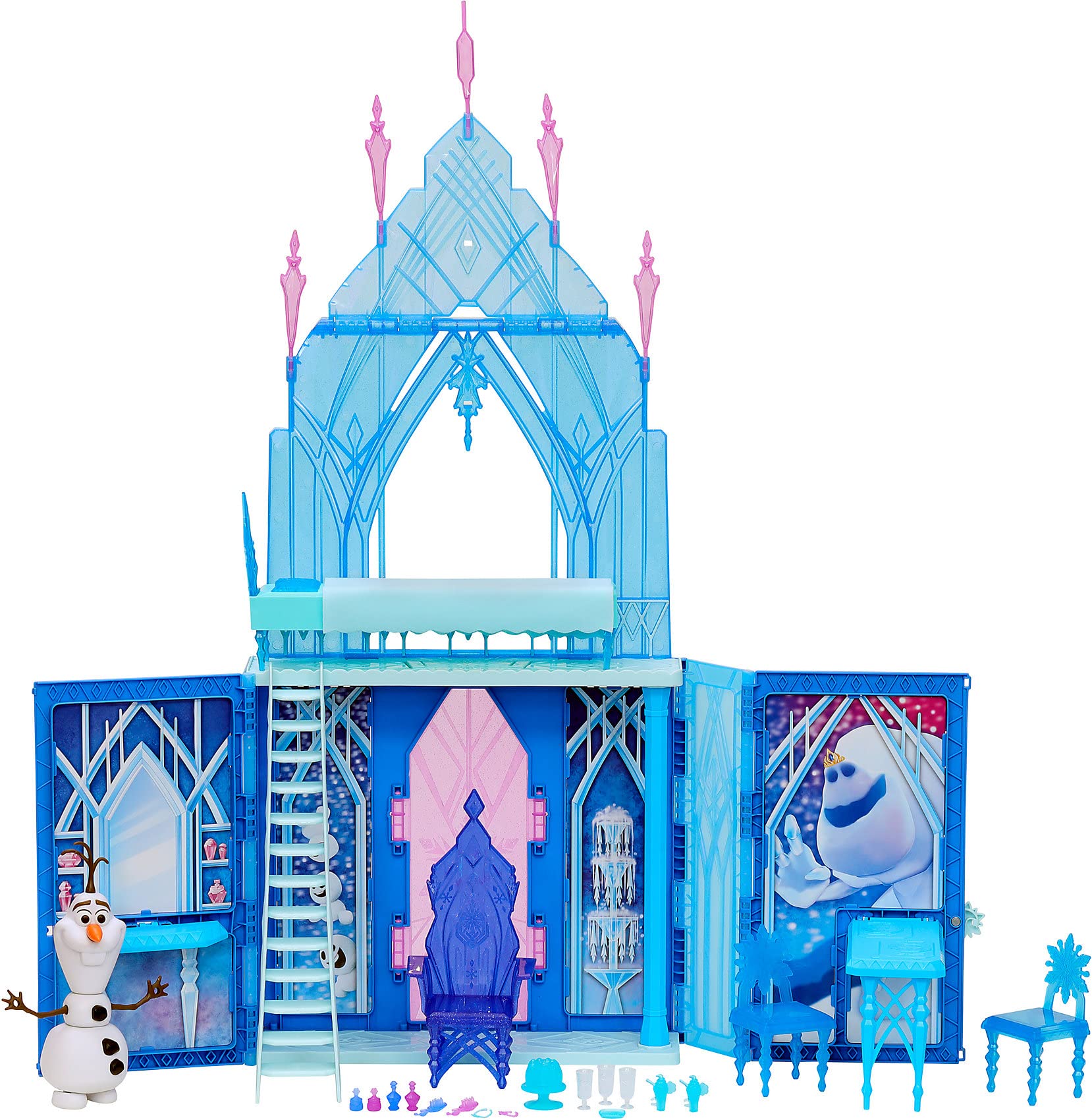 Disney Frozen 2 Elsa's Fold and Go Ice Palace, Castle Playset, Toy for Children Aged 3 and Up