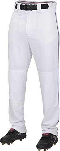 Rawlings Jugend Premium Baseball/Softball semi-Relaxed Passform Paspel Hose, Jungen Mädchen, YPRO150P-W/N-92, Weiß/Navy, XXL