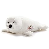 Uni-Toys – Seehund weiß - 46 cm (Länge) - Plüsch-Robbe - Plüschtier, Kuscheltier