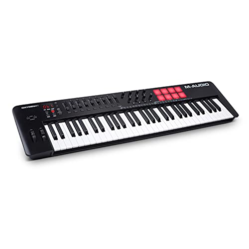 M-Audio Oxygen 61 V – 61-Tasten USB MIDI Keyboard Controller mit Beat Pads, Smart Chord & Scale Modi, Arpeggiator und Softwarepaket inklusive