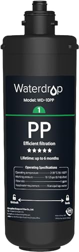 Waterdrop WD-10PP Wasserfilter für Unterspüle, Ersatz TSA 3-stufiges Wasserfiltersystem, TSB 3-stufiges Unterspülbecken Wasserfiltersystem