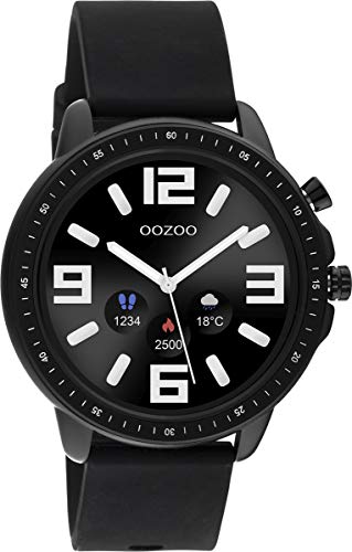 Oozoo Unisex Smartwatch mit Silikonband Schwarz/Schwarz 45 MM Q00304