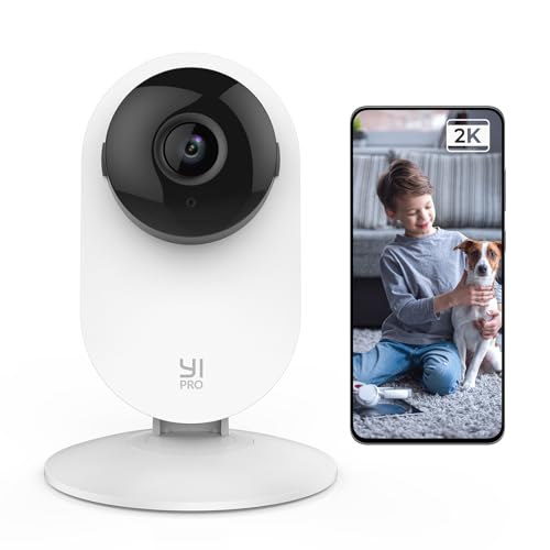 YI Pro 2K Überwachungskamera Innen mit KI-Personenerkennung, Bewegungserkennung, Push-Benachrichtigung ,Zwei-Wege-Audio,für Babyphone, Hausstier, mit Alexa funktioniert und Google Assistant