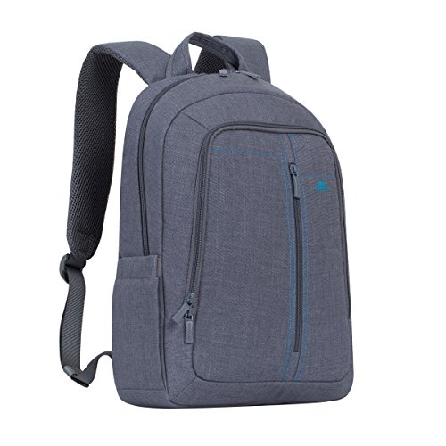 RIVACASE Notebook Rucksack bis 15.6" - Stilvolle Tasche aus wasserabweisenden Material und extra verstärkten Seiten - Rot