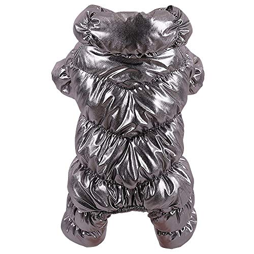 ZANGAO Warme Hundekleidung for Französische Bulldogge Mops Chihuahua Yorkies Kleidung Winter Haustier Mantel Jacke Hunde Haustiere Kleidung Ropa Perro (Color : Silver, Size : S)