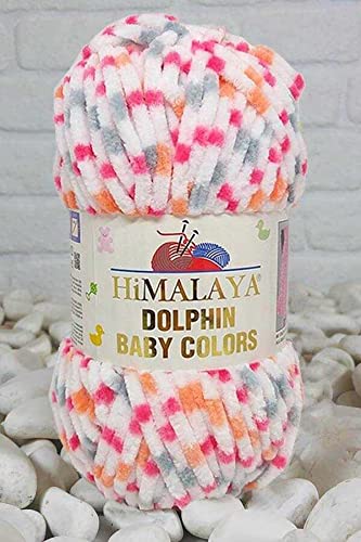 Himalaya Delphin Baby Colors (5er-Pack), 5 x 100 g, super sperriges Himalaya-Garn, Deckengarn, Samtgarn, Strickgarn, Amigurumi-Garn (80420)
