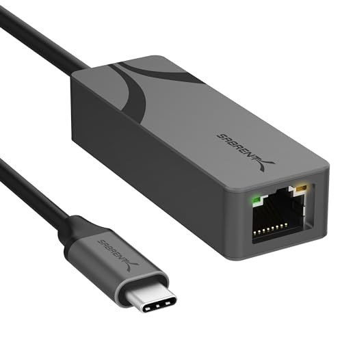 SABRENT USB C auf 2,5 Gbit/s Ethernet Adapter, USB C auf Gigabit Ethernet Adapter, Aluminium Tragbarer USB C Adapter, für MacBook Pro, MacBook Air, iPad Pro 2018 und neuer (NT-25GA)
