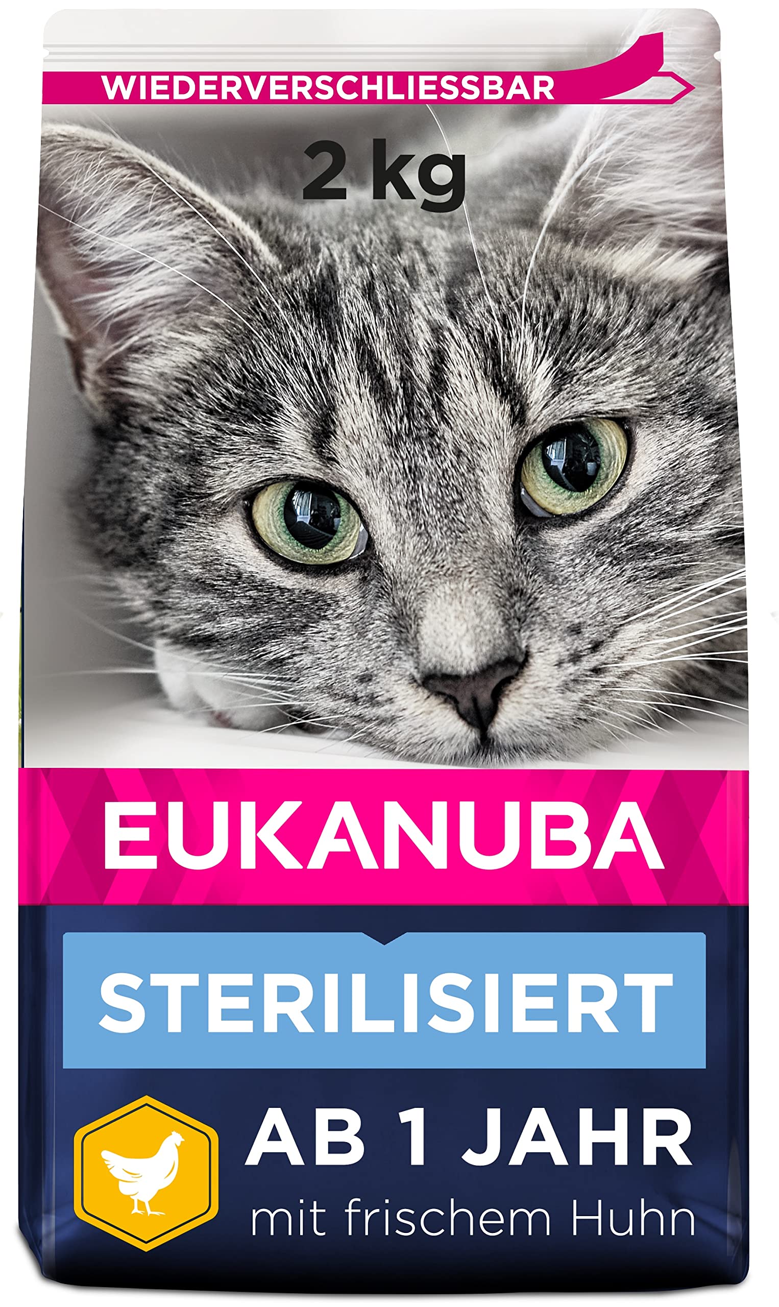 Eukanuba Sterilised Katzenfutter - fettarmes Premium Trockenfutter für den Gewichtserhalt bei sterilisierten / kastrierten Katzen, 2 kg
