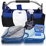 Petzoldts Tasche, mit Microfaser Waschhandschuh, Trockentuch, Poliertuch, Reinigungsknete-Gleitmittel Set und Autopflegetasche