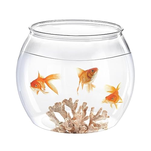 Pratvider Aquariumschale | Kleine klare runde Fischschale für den Tisch,Dekorativer Fischbehälter für Goldfische, Kampffische und mehr, geeignet für Zuhause, Wohnheim, Wohnzimmer
