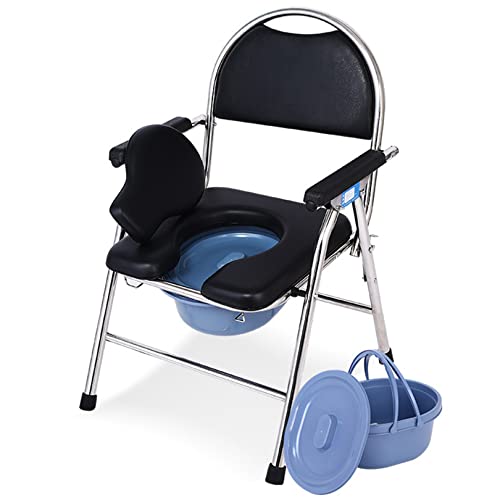 Badestuhl mit Armlehnen, medizinischer Nachtkommode-Stuhl-Sicherheitsrahmen mit verstärkter Querstange für ältere Menschen, Erwachsene, Behinderte