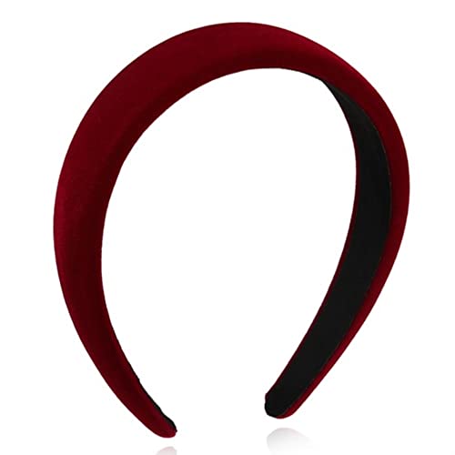 Haarreifen für Damen Einfaches Schwamm-Haarband, gepresste Haarkarte, Vintage-Stirnband Stirnbänder (Farbe : rot, Size : 12.5x3.7cm)
