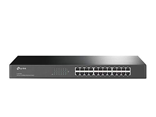TP-Link TL-SF1024 Rackmount Fast Ethernet Netzwek Switch (24x 10/100Mbit/s Ports, Metallgehäuse, Plug&Play, Lifetime warranty) (UK Version)