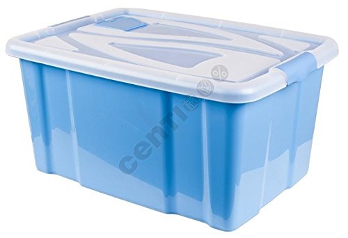 Centi Aufbewahrungsbox Multibox Stapelbox Aufbewahrung Box mit Deckel XXL 55 Liter NEU (blau)