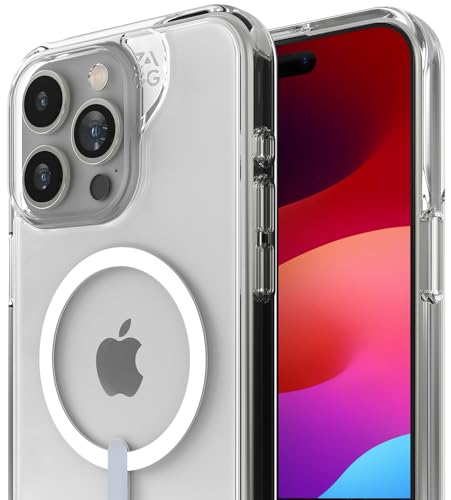ZAGG Crystal Palace Schutzhülle für Apple iPhone 15 Pro Max, MagSafe,4 m Fallschutz, kabelloses Laden, Graphene, verbesserte Griffigkeit, klar