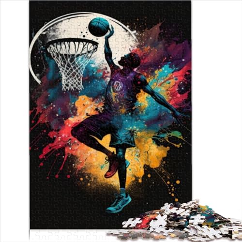 Puzzle for Adults and Children1000 Pieces Astronaut Basketball Toys Puzzle Wooden Puzzles Teens Kids 1000 Pieces Educational Game Challenge Toy 1000pcs（50x75cm）