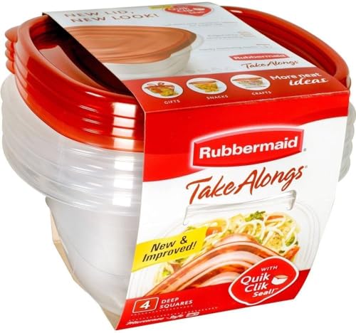 Rubbermaid TakeAlongs Deep Square Food Storage Containers, 5.2 cups, 8 pack