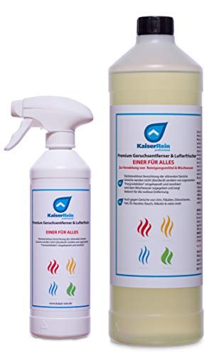 KaiserRein Geruchsabsorber, Geruchsentferner, Geruchsneutralisierer 1 L Spray & wischen gegen Gerüche aller Art Animal, Auto, Haushalt