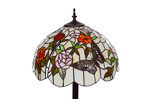 Stehlampe im Tiffany Style, Stehlampe, Dekorationslampe, Glaslampe, Leuchte , Stehleuchte, Stehlampe (Tiff 171 Schmetterling)