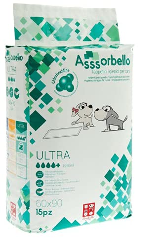 Ferribiella Hygiene-Fußmatten für Hunde, 60 x 90 cm, 15 Stück mit Chorhexidina