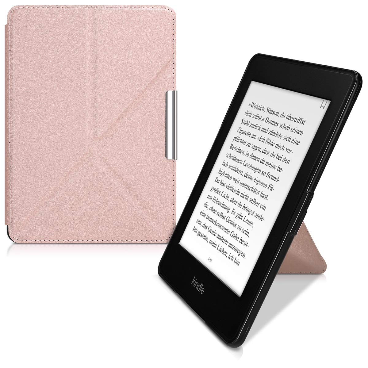 kwmobile Schutzhülle kompatibel mit Amazon Kindle Paperwhite - Hülle Kunstleder - eReader Cover Case (für Modelle bis 2017) - Rosegold