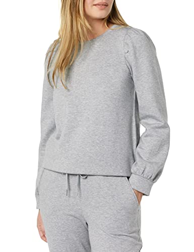 Amazon Aware Damen Sweatshirt mit Puffärmeln (in Übergröße erhältlich), Grau Meliert, 6XL Große Größen