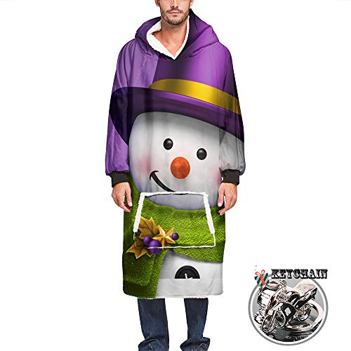 Odot Kapuzenpullover Decke mit Kapuze 3D Weihnachten Hoodie Sweatshirt Tragbare, Plüsch Pullover Weiche Warme Riesen Hoodie Fronttasche Erwachsene (Einheitsgröße (110cm/43in),Lila Hut)