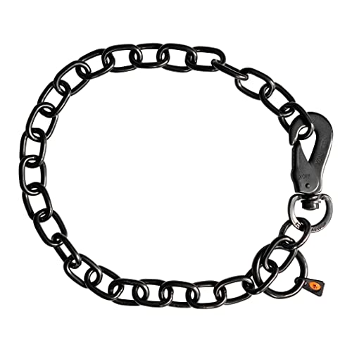 Sprenger Hundehalskette mit Sprenger Haken aus Edelstahl rostfrei 4 mm I Größe individuell einstellbar I Halskette - schwarz (51 cm)