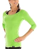Winshape Damen Fitness Yoga Pilates 3/4-Arm Shirt WS4, Grey Melange, Gr. L