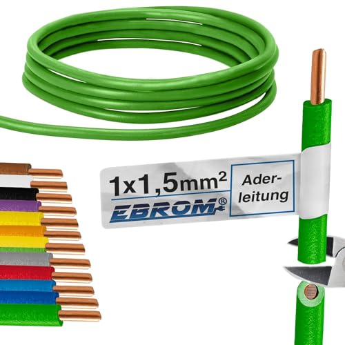 H07V-U 1,5 mm² 1x1,5 mm² - Aderleitung starr eindrähtig - 100m - verschiedene Farben