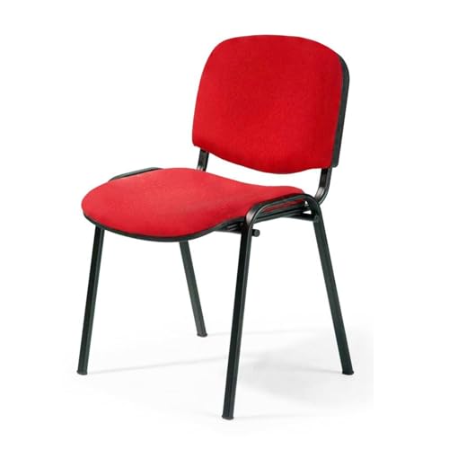 Topsit Büro & More Besucherstuhl ISO, Bequemer Konferenzstuhl, stapelbar, mit gepolsterter Sitzfläche und Rückenlehne. Einzelner Artikel (Rot)