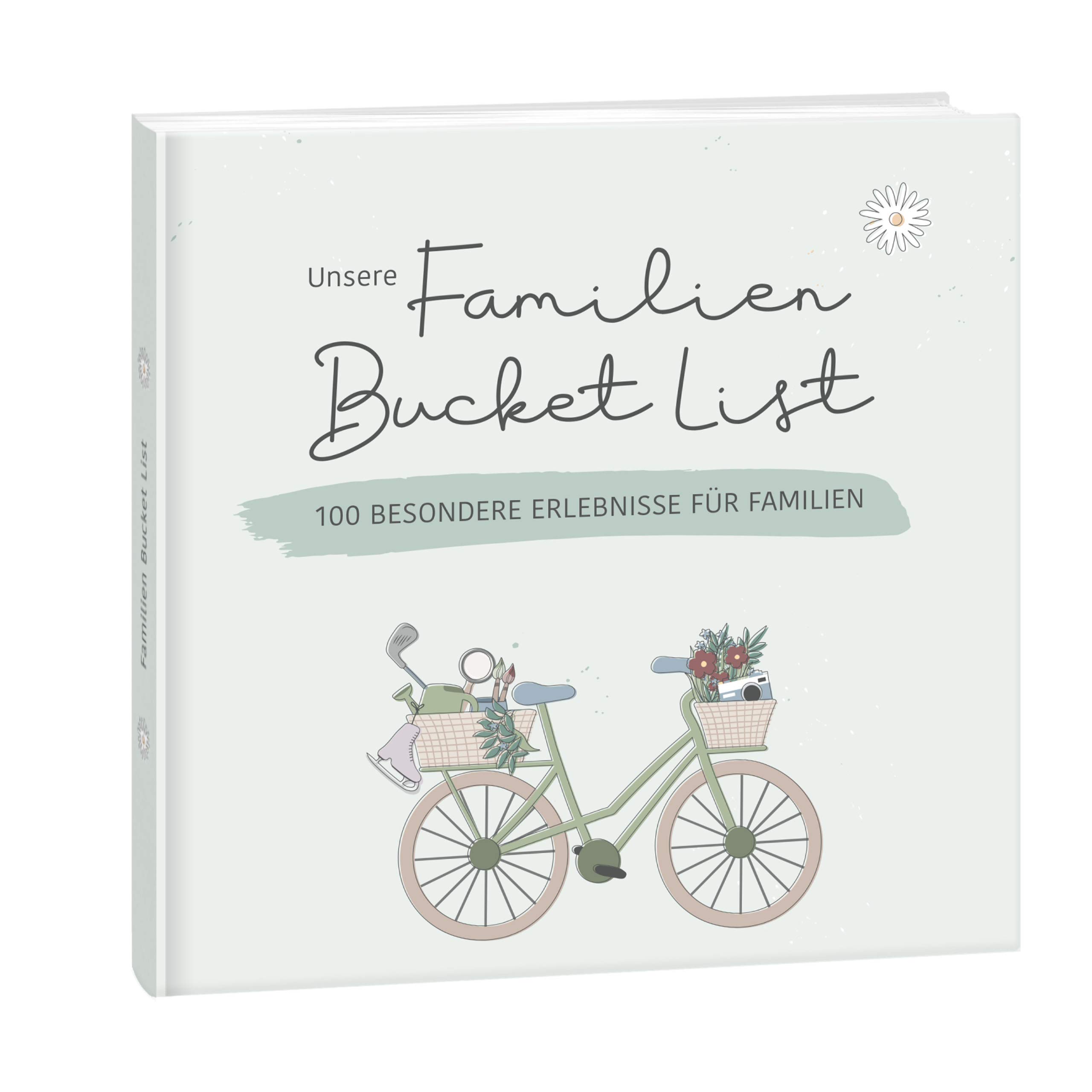 MINTKIND® Erinnerungsalbum „Familien Bucketlist“ – Bucket List für eure Familie | 100 besondere Abenteuer für Familien | Familien-Buch zum Ausfüllen | Wundervolles Geschenk für die Familie