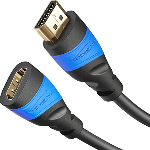 KabelDirekt – HDMI Verlängerung mit spezieller A.I.S. Schirmung – 2x 7,5 m (4K@60Hz Ultra HD – High Speed mit Ethernet, HDMI 2.0/1.4 kompatibel, Verlängerungskabel für Blu-ray/PS5/Xbox Series/Switch)