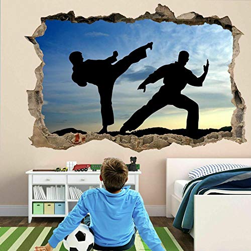3D Look Wandtattoo - Karate Martial Arts Sport Wandaufkleber Wandtattoo Kinder Schlafzimmer Wohnkultur EL6-70x100cm