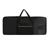 Fiacvrs 1 x 61 Tasten Elektronische Tastatur Tasche Oxford Stoff Elektronische Tastatur Kissenbezug Wasserdicht Stoßfest Tragbare elektronische Tastatur Tasche (schwarz)