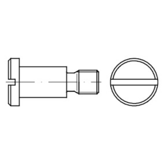 Flachkopfschraube mit Schlitz und Ansatz DIN 923 Edelstahl A1/1.4305 M 8x 6