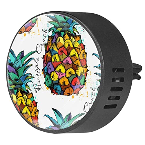 Quniao Colored Pineapple 2PCS Custom Car Aromatherapy Air Freshener Diffuser Car Fragrance Diffuser Locket Car Diffuser Vent Clip Apply for Car, Office, Kitchen