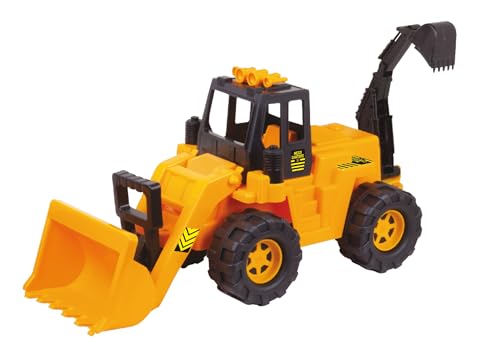 W'TOY Globo Toys - Bulldozer Bagger mit beweglichen Teilen, 41509