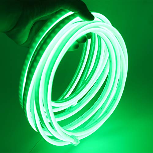 XUNATA Neon LED Strip Streifen, 12V 2835 120leds/m Diffusion Flex LED Lichtband Schlauch (Grün,4M）