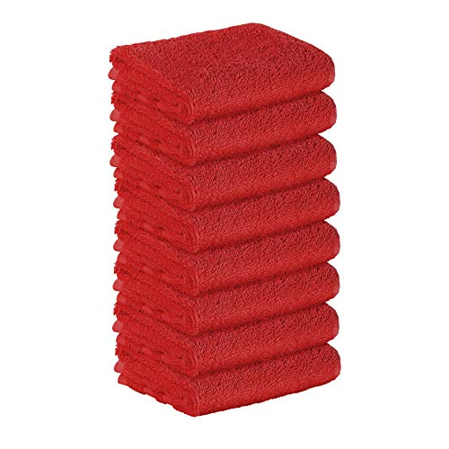 8 Stück Premium Frottee Gästehandtücher 30x50 cm in rot von StickandShine in 500g/m² aus 100% Baumwolle