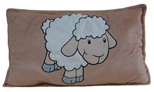 Chamier Lammfellprodukte Kinder Kuschelkissen Schaf, Stoffkissen aus Mikrofaser, voll waschbar, ca. 40 cm lang, 25 cm hoch